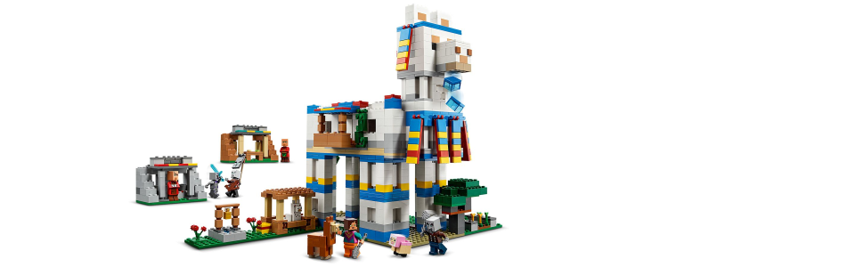 LEGO Minecraft The Llama Village, Farm House Toy Building Set