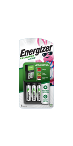 Energizer Recharge Value Charger for NiMH Rechargeable AA and AAA Batteries