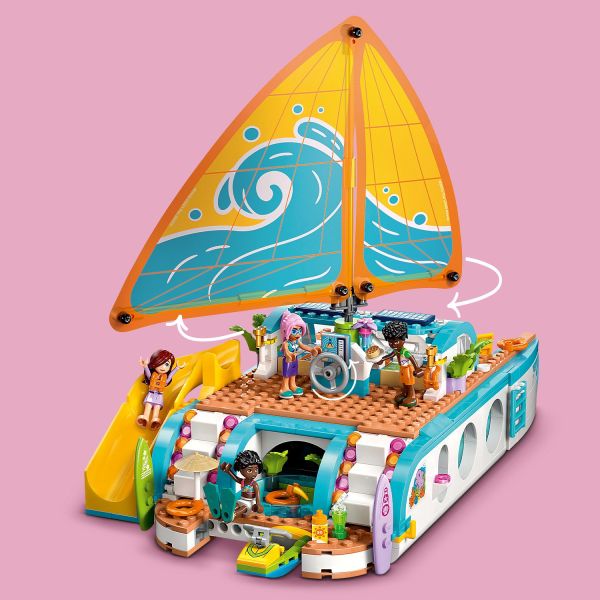 Realistic details include a sail that moves when kids turn the wheel.