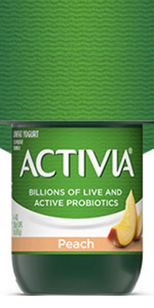  Activia 60 Calorías yogur probiótico sin grasa, paquete  variado, plátano de fresa y melocotón, proyecto no modificado  genéticamente, 4 oz., 12 unidades : Comida Gourmet y Alimentos