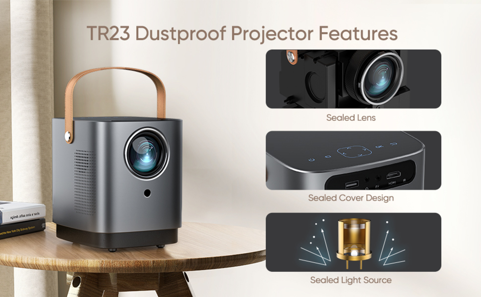 5G WiFi Bluetooth Projector, TOPTRO TR22 Outdoor Projector 4K