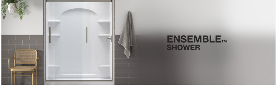 STERLING Ensemble Curve 30 in. x 60 in. x 75-3/4 in. Shower