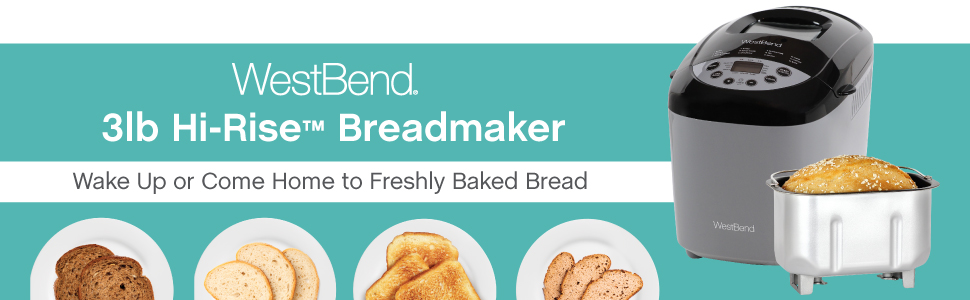 Westbend 47413r d43 Bread Maker Hi-Rise Digital Red 3 lb Loaf w/ Inserts  Machine