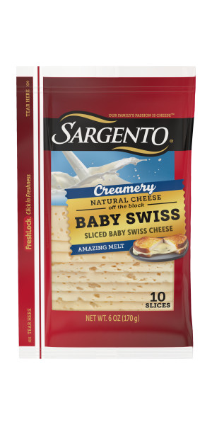 Sargento Creamery Sliced Baby Swiss Natural Cheese