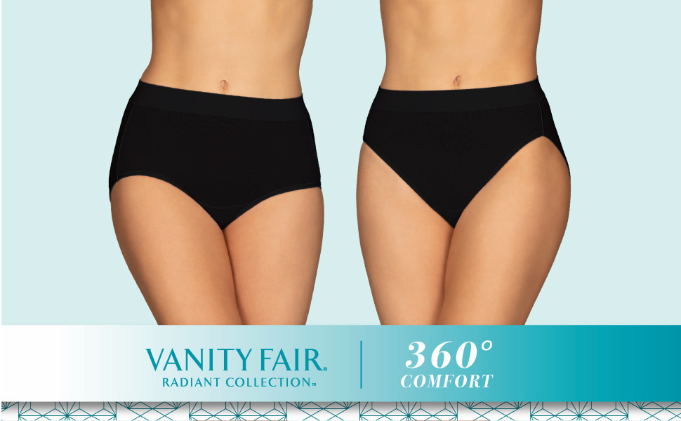 Vanity Fair Radiant Collection Women's 360 Comfort Brief Underwear, 3 Pack  