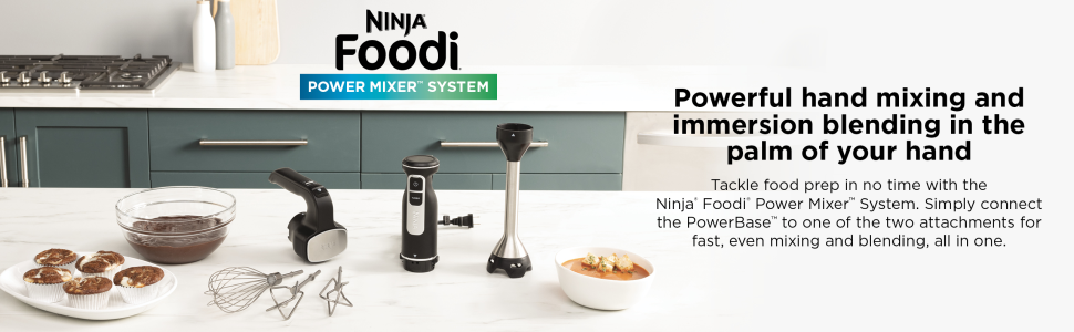 Ninja Foodi Power Mixer System, Black Hand Blender and Hand Mixer