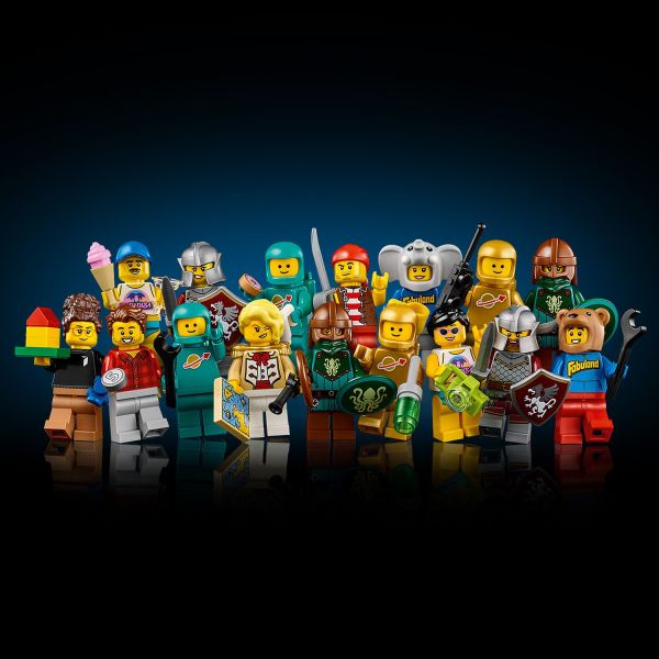 Build minifigures referencing various classic LEGO themes.