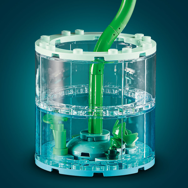 Create ‘water’ with transparent blue and clear elements.