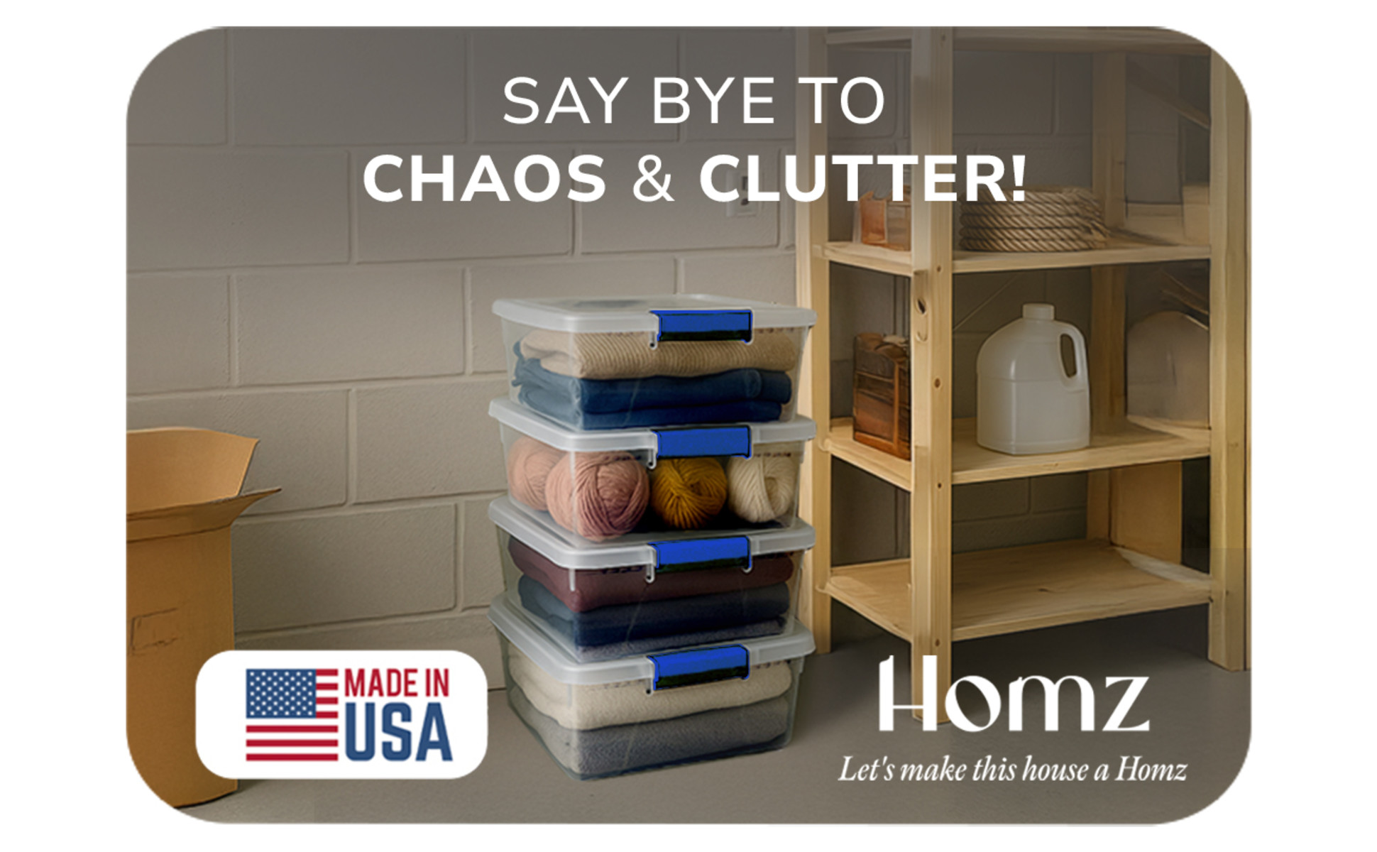 スタッズ( ´͈ ᗨ `͈ )♡*゜ Homz 15.5 Qt Plastic Stackable Storage Bins, Clear Box for