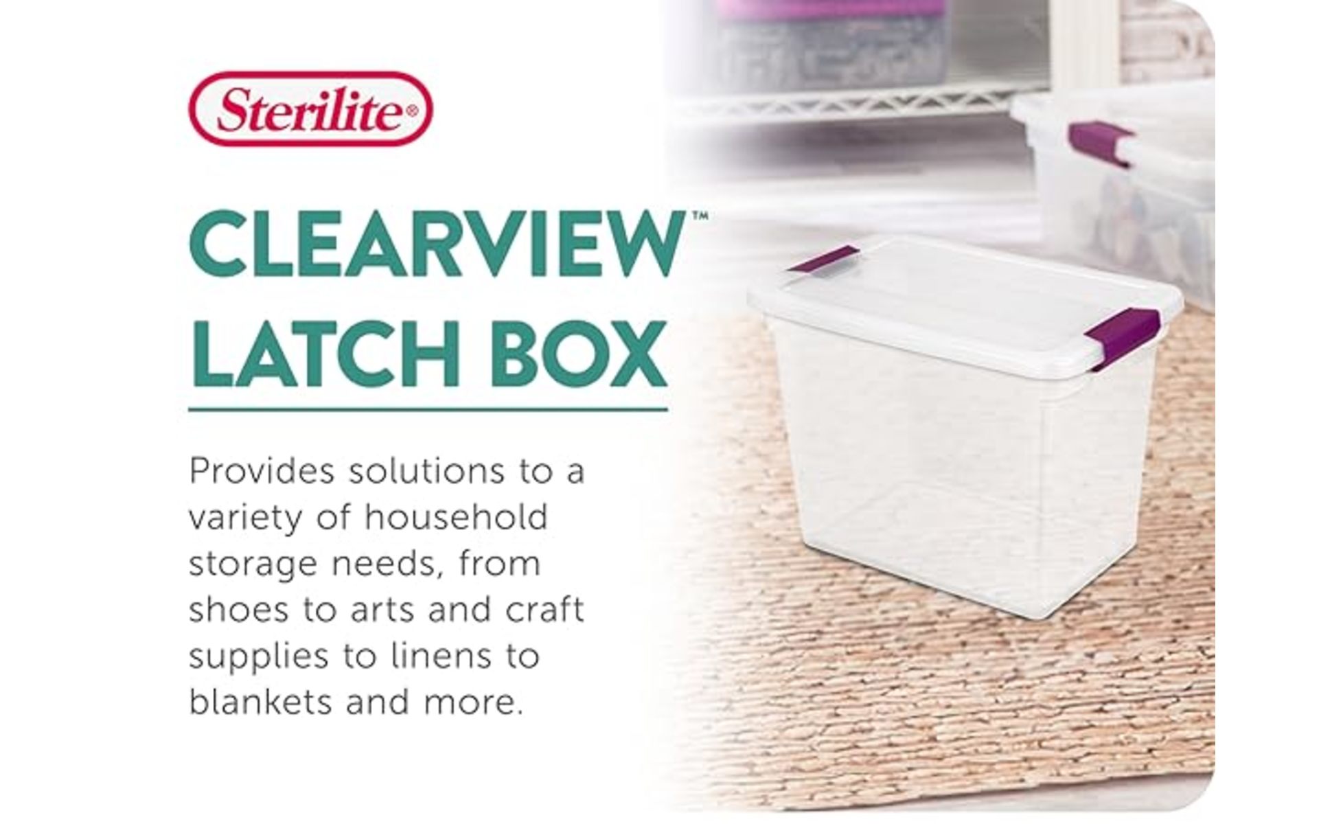 Sterilite 27 Qt. ClearView Latch Box Storage Bin Container, (18