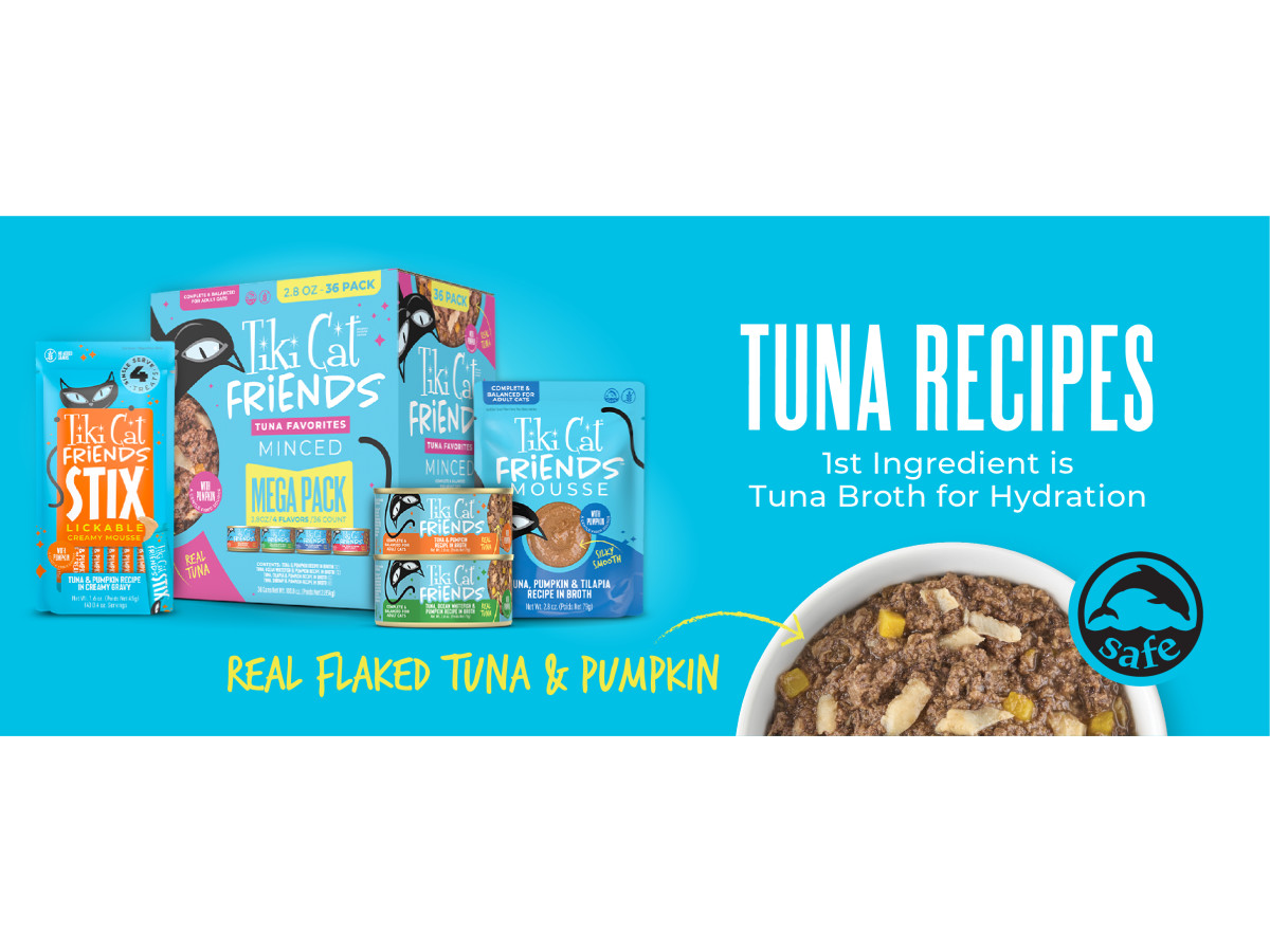 Tiki Cat Friends Tuna, Ocean Whitefish & Pumpkin Cat Food Pouch