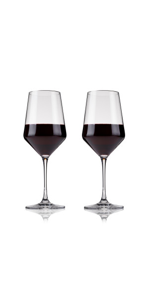 Raye Crystal Angled Bordeaux Glasses Viski