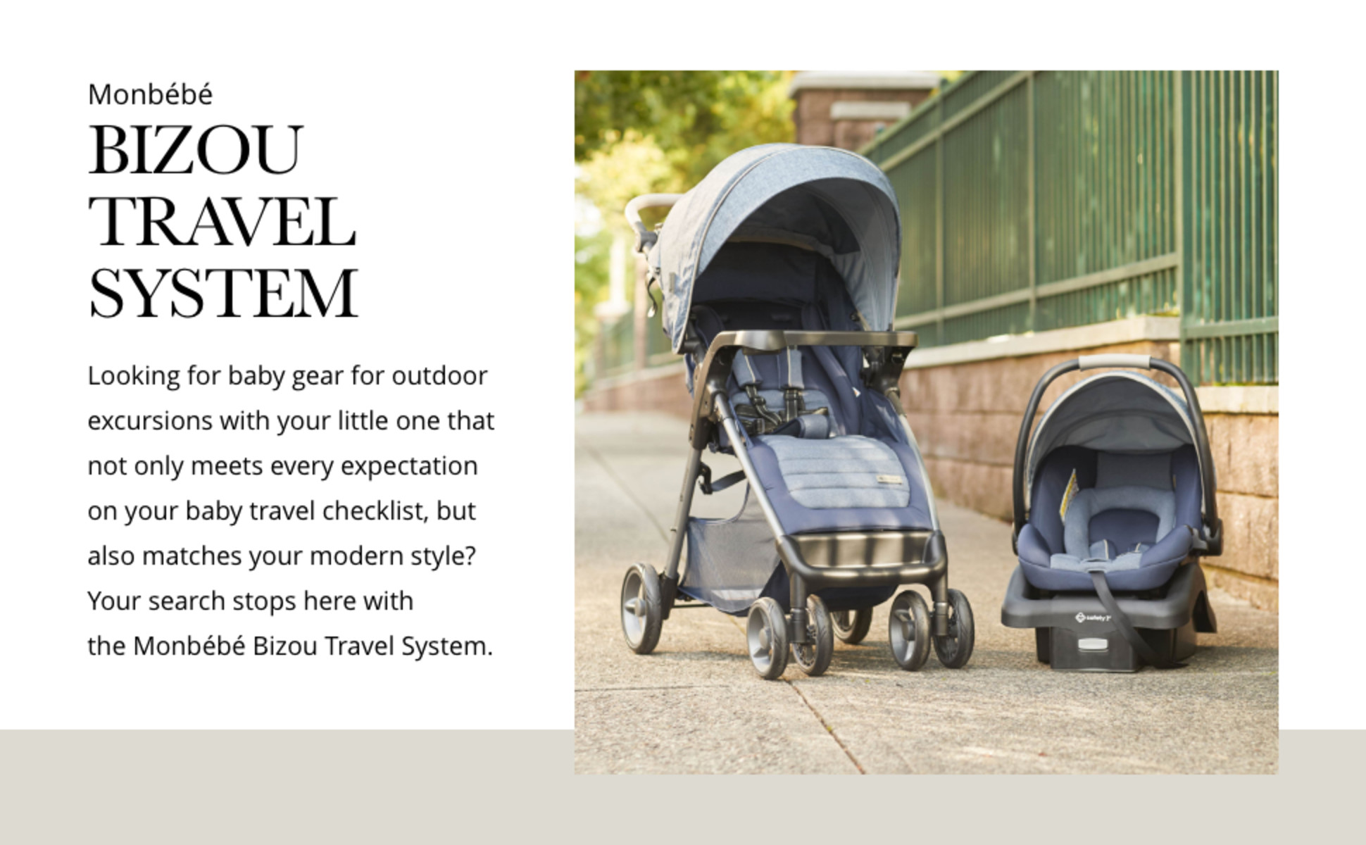 Free Shipping! Monbebe Bizou Travel System, Brilliant