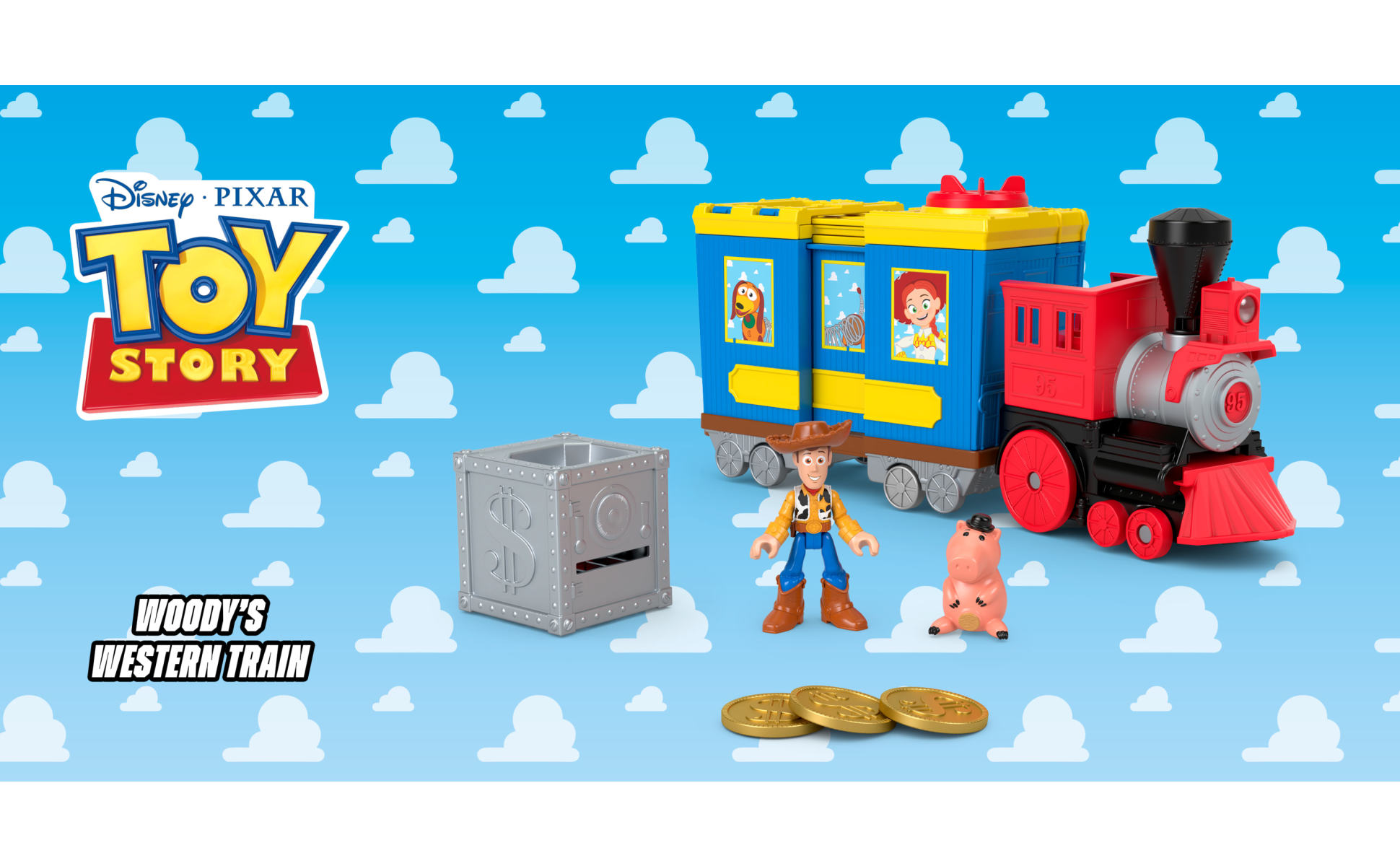 Imaginext Toy Story Woody's Round Up Train Toy Vehicle with Lights