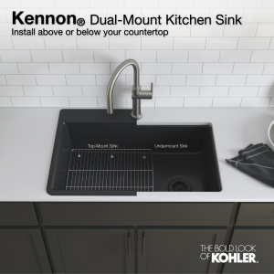 KOHLER Kennon 33 in. Drop-in/Undermount 1-Hole Double Bowl KOHLER Kennon 33 in. Drop-in/Undermount 1-Hole Double Bowl