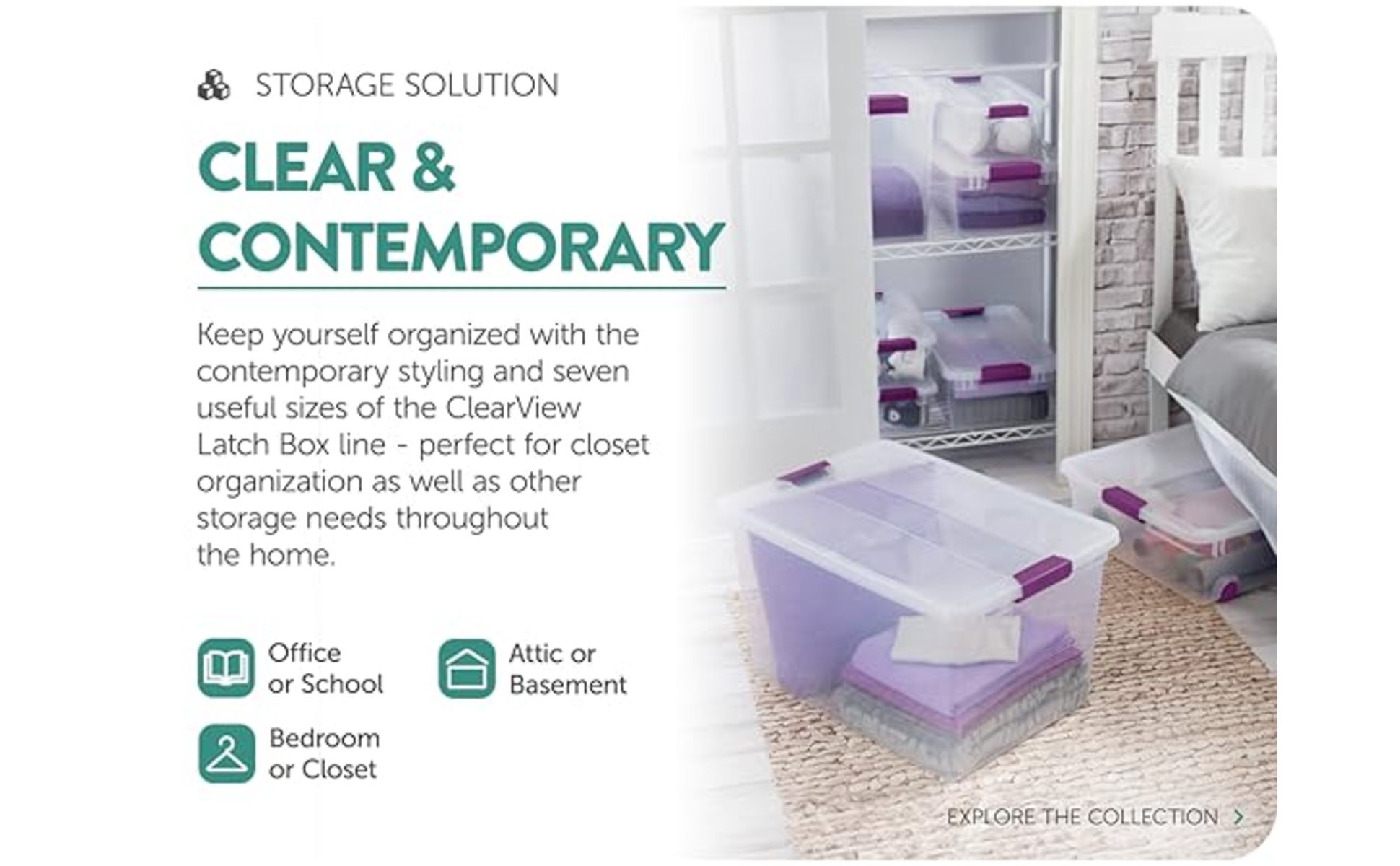 【超美品】リバップSTL26.5cm ホワイトパープル Sterilite Stackable 6 Qt Storage Box Container, Clear