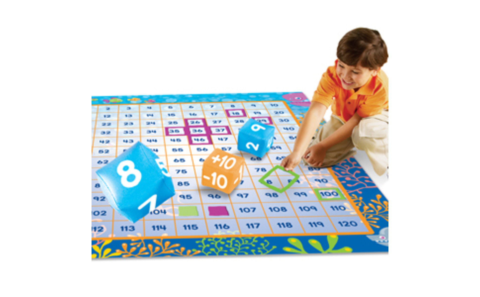 Learning Resources Make a Splash 120 Mat Floor Game - 136 Pieces
