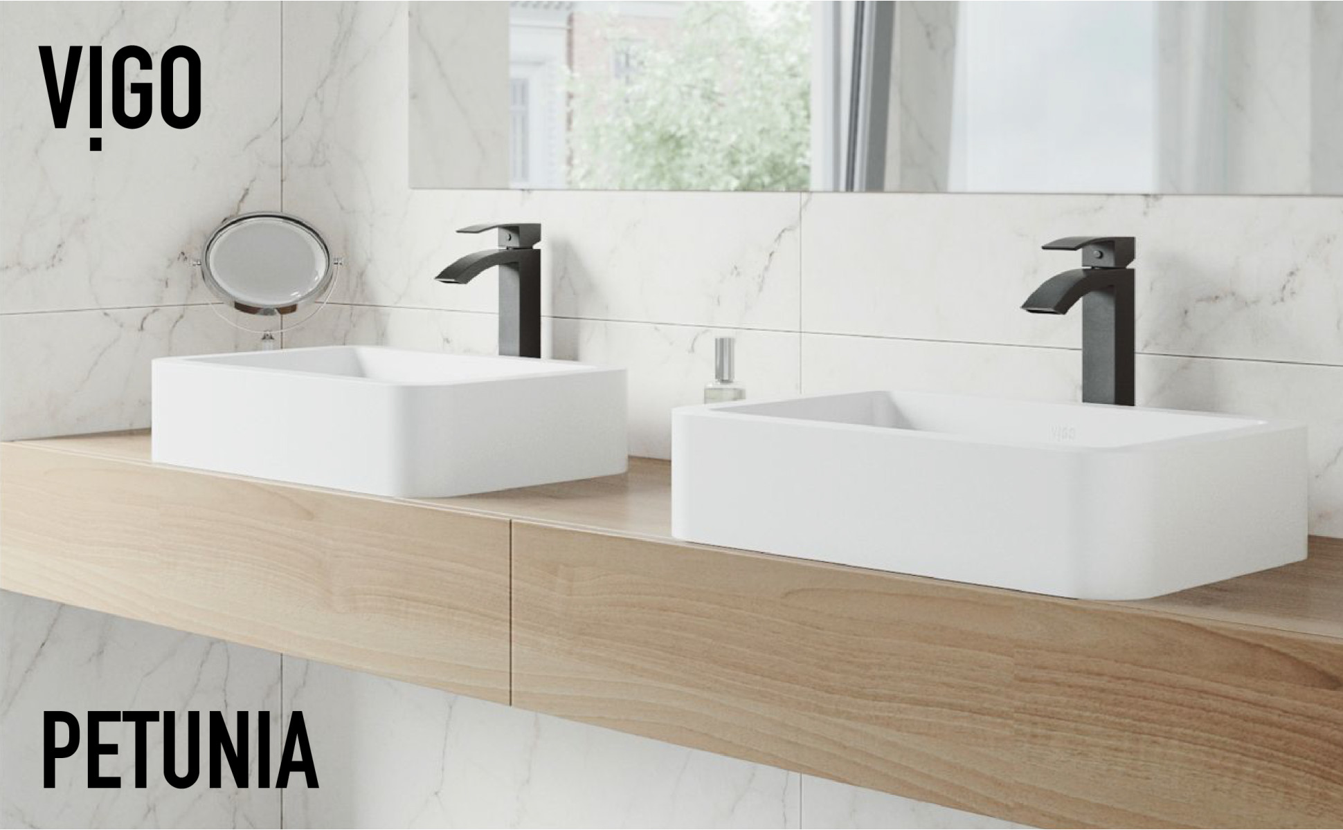 VIGO Petunia Handmade Matte Stone Rectangle Vessel Bathroom Sink in Matte White VIGO Petunia Handmade Matte Stone Rectangle Vessel Bathroom Sink in Matte White