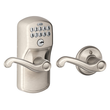 Schlage Plymouth Satin Nickel Electronic Keypad Door Lock with