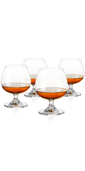 Set of 4 Brandy Snifter Crystal Glass for Brandy, Whiskey Bourbon