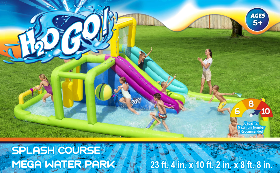 Bestway H2OGO! Splash Course Kids Inflatable Mega Water Park w/ Air Blower  - Walmart.com