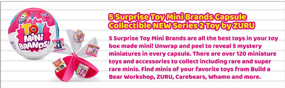 5 Surprise 77241-B Toy Mini Brands Series 2 Wave 2 (5 Pack) Mystery  Collectible Capsule for Ages 3+