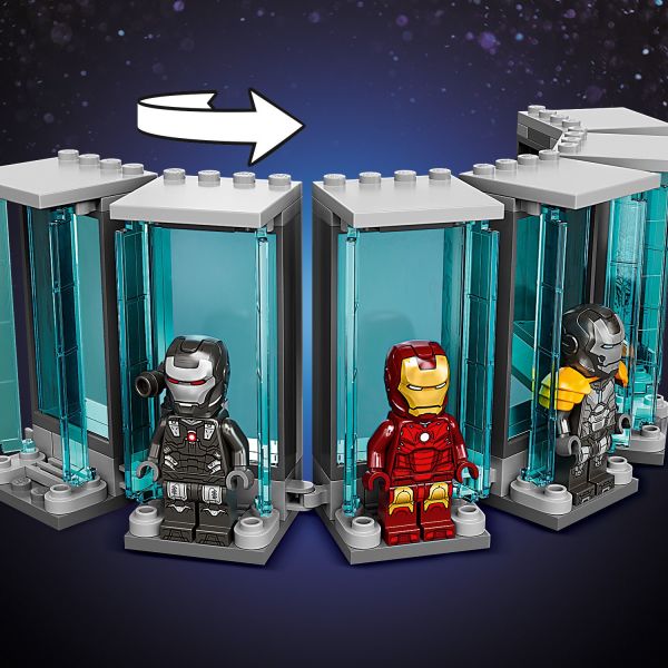 LEGO Marvel Iron Man and Armory Play & 7 Plus Girls, Building Gift Avengers MK25 Kids, for Toy Kit Marvel Iron Pretend Old Year Set Boys Building Toy, Man 76216, MK3, with