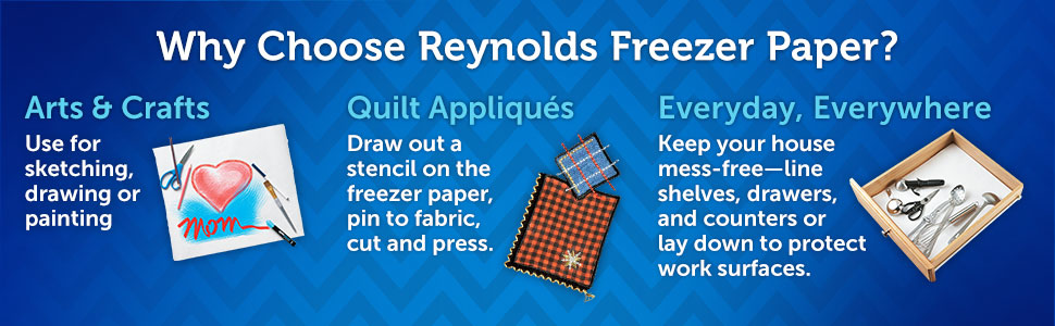 Reynolds Freezer Paper for Sewing, Appliqué, Quilting and Crafting Drawer  Liner Plastic Coated Cut Lengths & Roll Options 