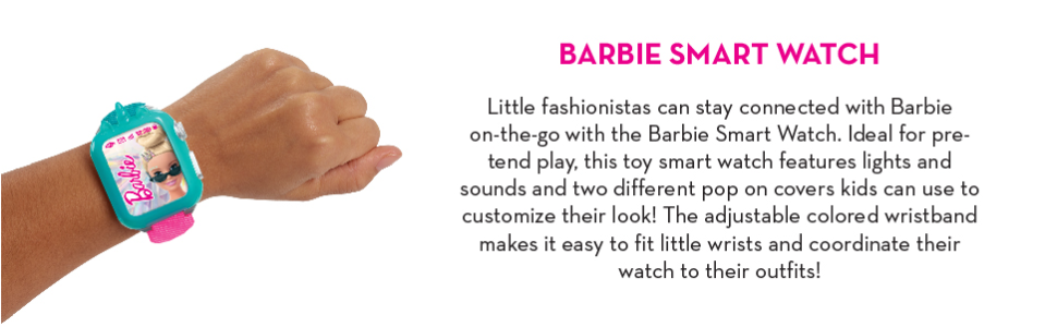 Barbie Electronic Toy Smart Watch with Lights, Sounds, and 2 Changeable  Covers, Unicorn or Shooting Star, Kids Toys for Ages 3 Up, Gifts and  Presents 