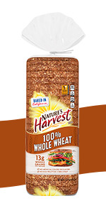 Nature's Harvest 100% Wheat Bread, 20 oz