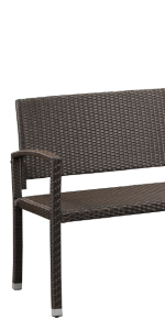 Balkene Home Miles All-Weather Bench, Mocha