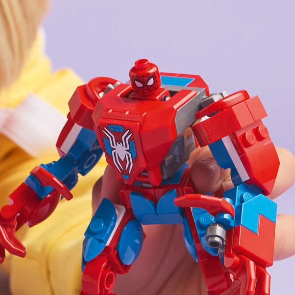 Open the mech’s torso and place the minifigure inside.