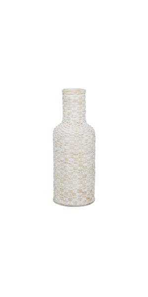 Bohemian White Bamboo Wood Vase